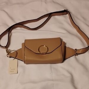A New Day Brown/Clay Crossbody Bag with Gold Accent, NWT